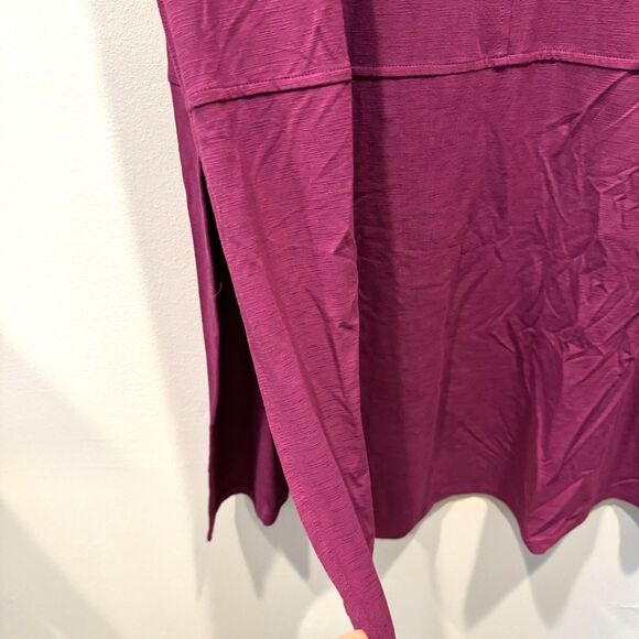 J. Jill Maxi Dress Rayon Spandex Pockets Short Sleeve Plum Purple Women sz L - Picture 5 of 10